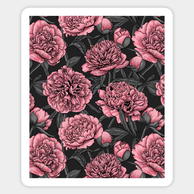 Night peony garden 2 Sticker by katerinamk